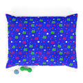 Bright Blue Floral Pet Bed — Cozy Dog & Cat Cushion