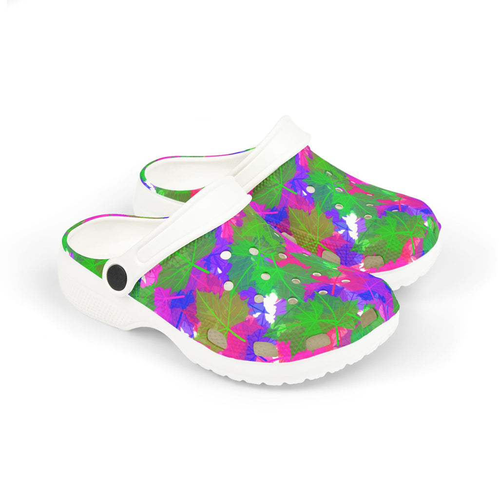 Kids Tie-Dye Splash Foam Clogs — Colorful Garden Pattern
