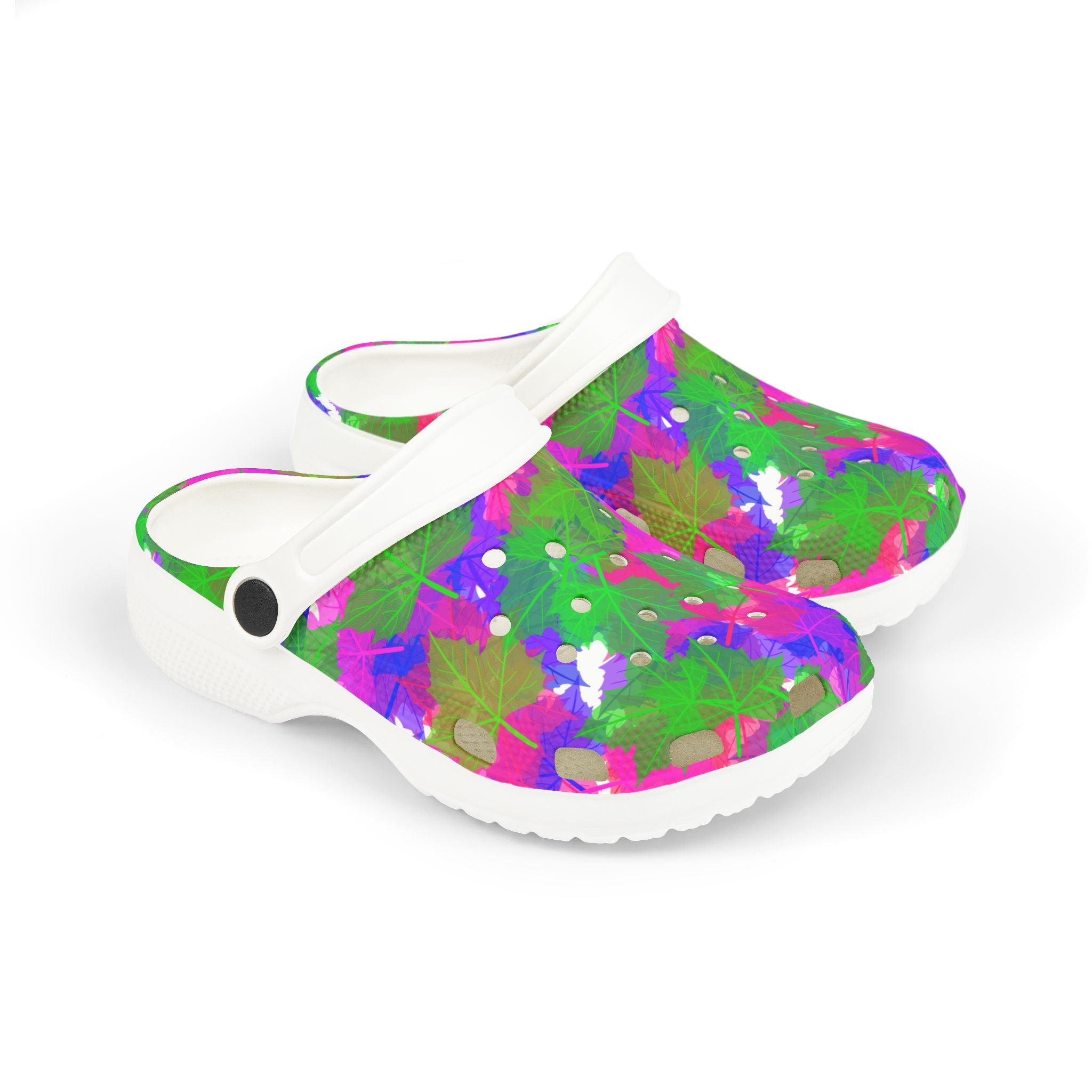 Kids Tie-Dye Splash Foam Clogs — Colorful Garden Pattern