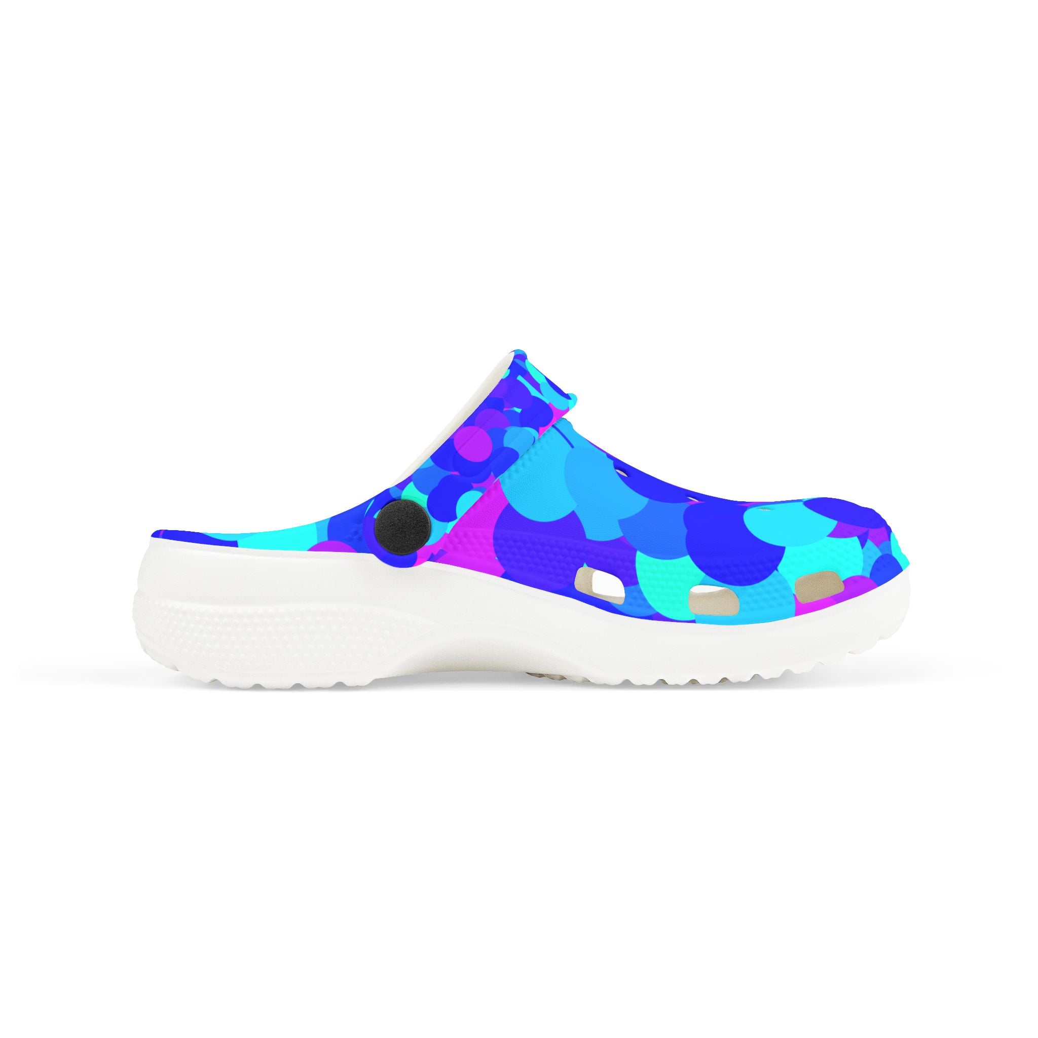 Kids Blue Purple Abstract Camo EVA Foam Clogs — Lightweight Slip-On Sandals