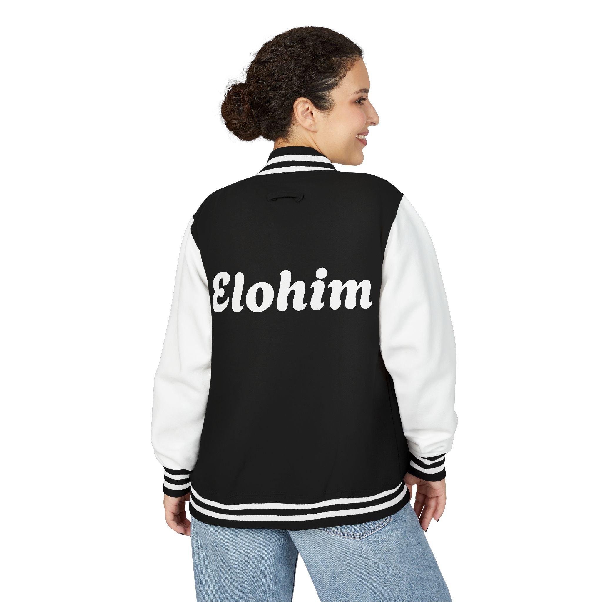 Letterman Jacket — "Elohim" Varsity Style Back Print