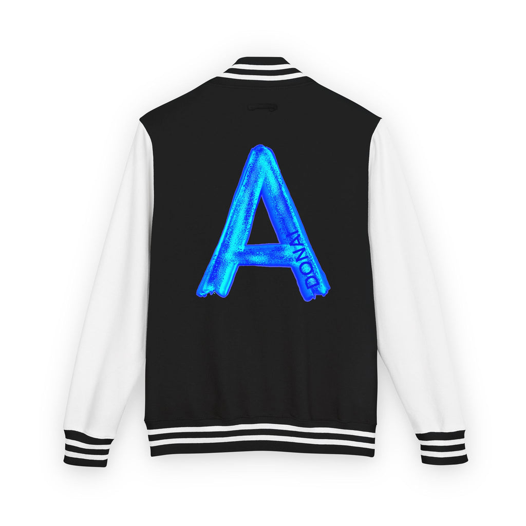 Letterman Jacket with Blue Neon 'A' Back Graphic