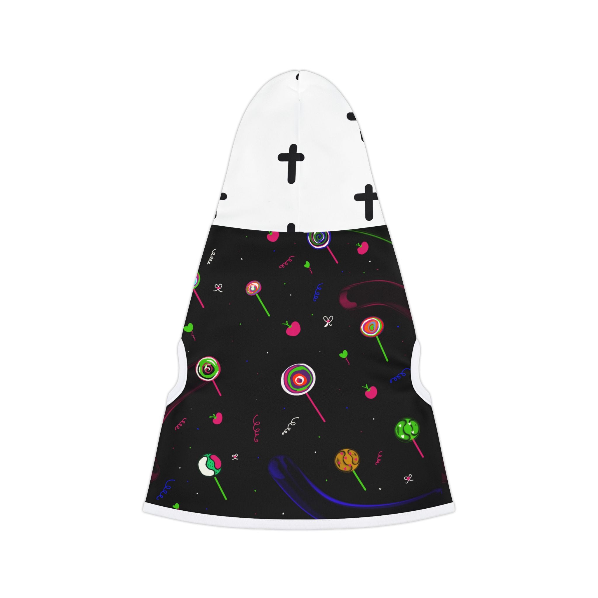 Candy Galaxy Pet Hoodie — Space Lollipop Print Dog & Cat Sweatshirt