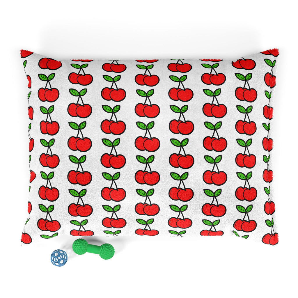 Cherry Pattern Pet Bed — Cute Red Cherries Dog & Cat Bed