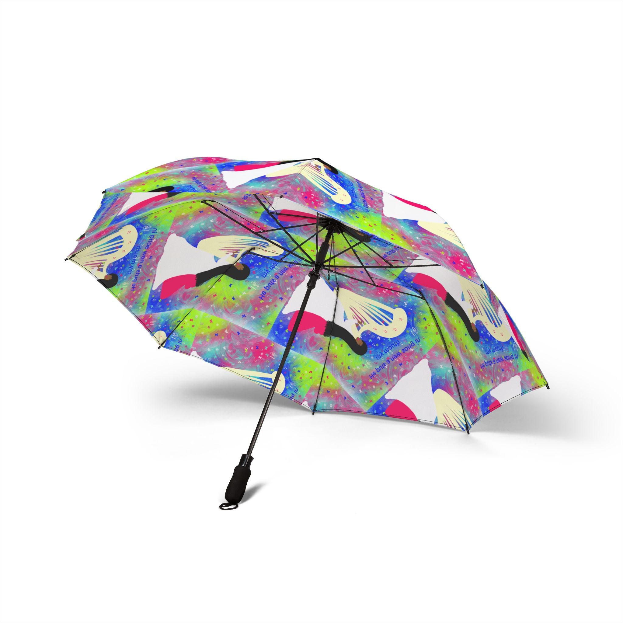 Foldable Umbrella — Colorful Abstract Woman Silhouette Rain Umbrella