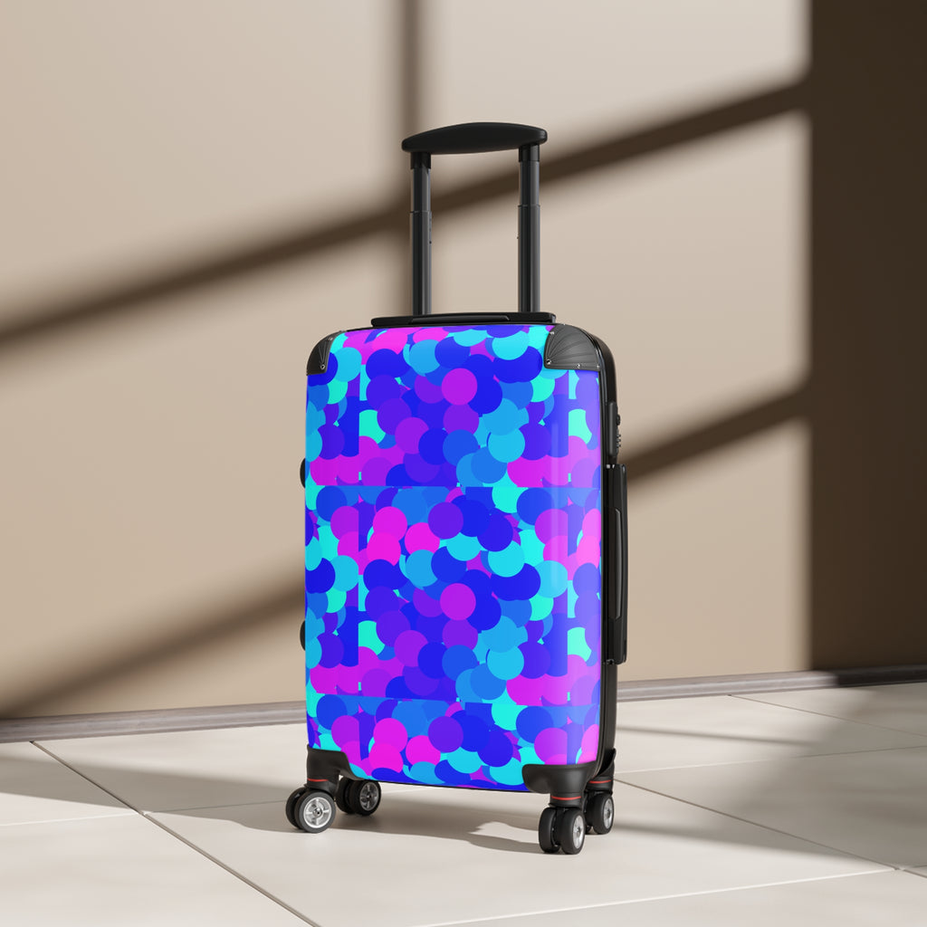 Blue & Purple Confetti Suitcase Cover — Vibrant Luggage Protector for Travel