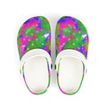 Kids Tie-Dye Splash Foam Clogs — Colorful Garden Pattern