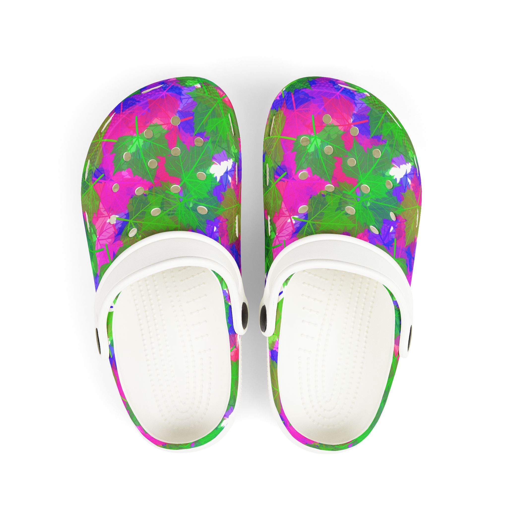 Kids Tie-Dye Splash Foam Clogs — Colorful Garden Pattern
