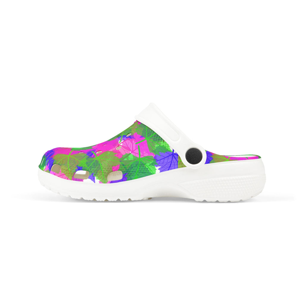 Kids Tie-Dye Splash Foam Clogs — Colorful Garden Pattern