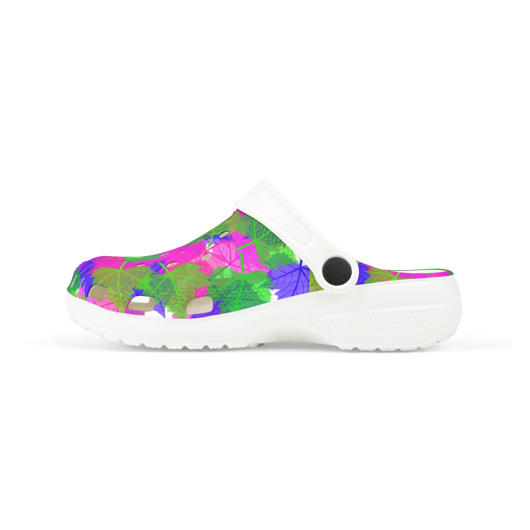 Kids Tie-Dye Splash Foam Clogs — Colorful Garden Pattern