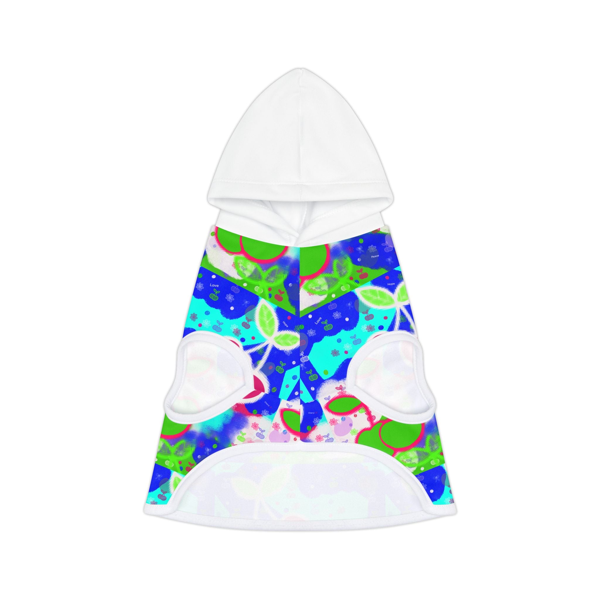 Cherry Pop Pet Hoodie — Colorful Retro Fruit Print Dog & Cat Hoodie
