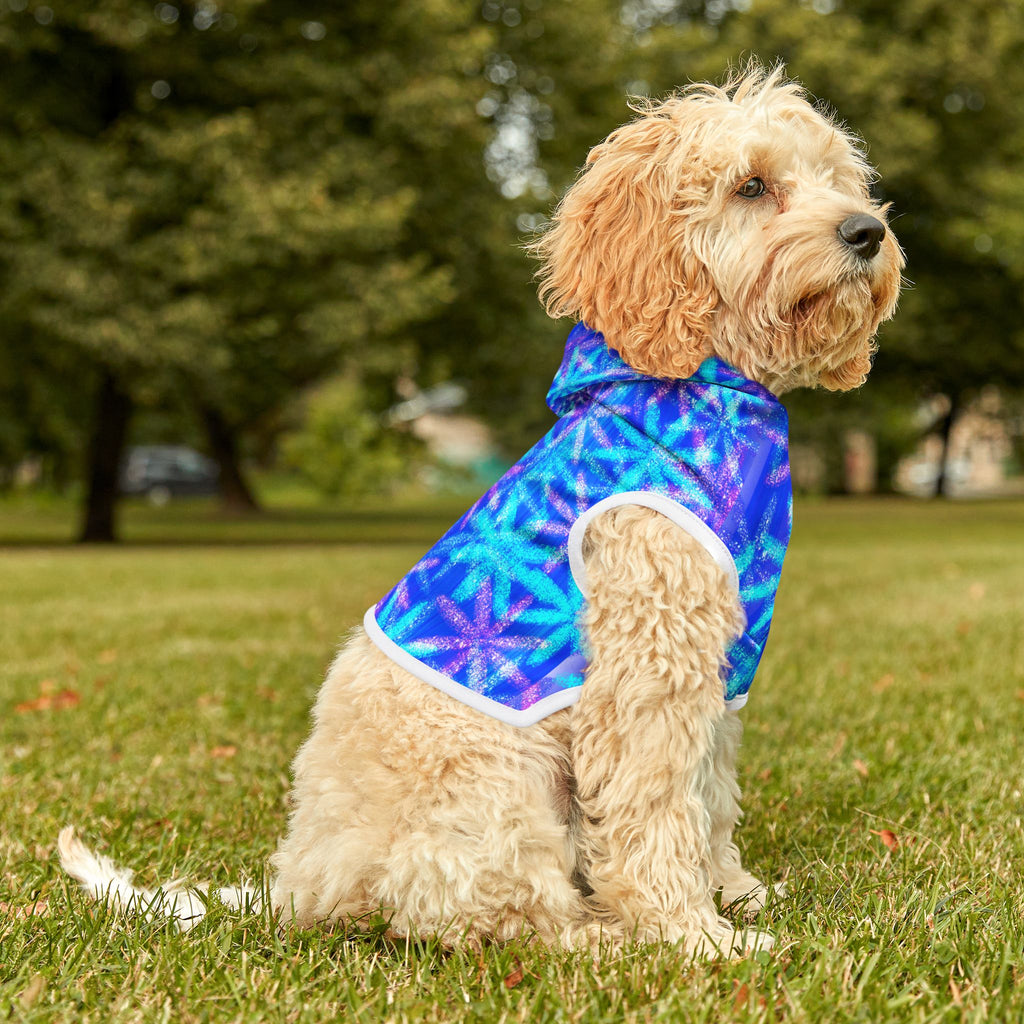 Blue Starburst Pet Hoodie — Cozy Winter Dog & Cat Hoodie