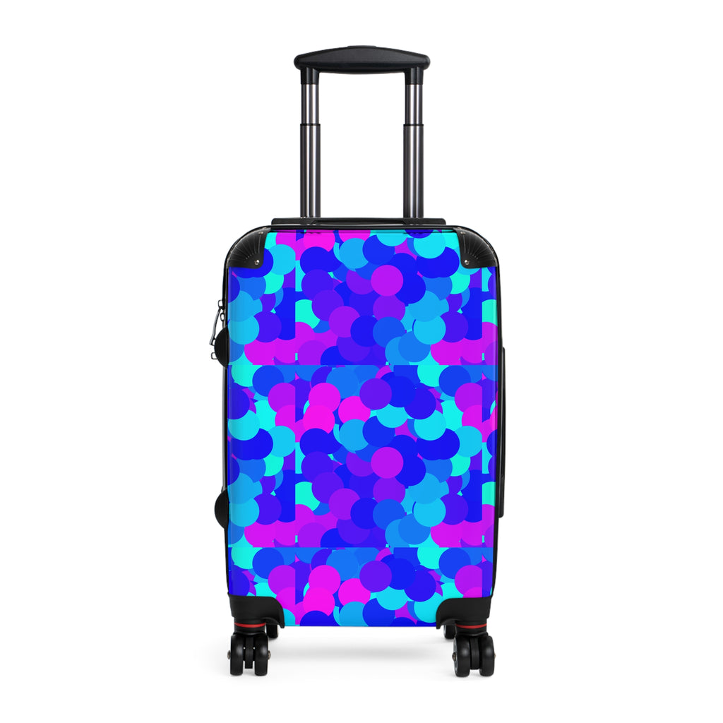Blue & Purple Confetti Suitcase Cover — Vibrant Luggage Protector for Travel
