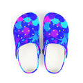 Kids Blue Purple Abstract Camo EVA Foam Clogs — Lightweight Slip-On Sandals