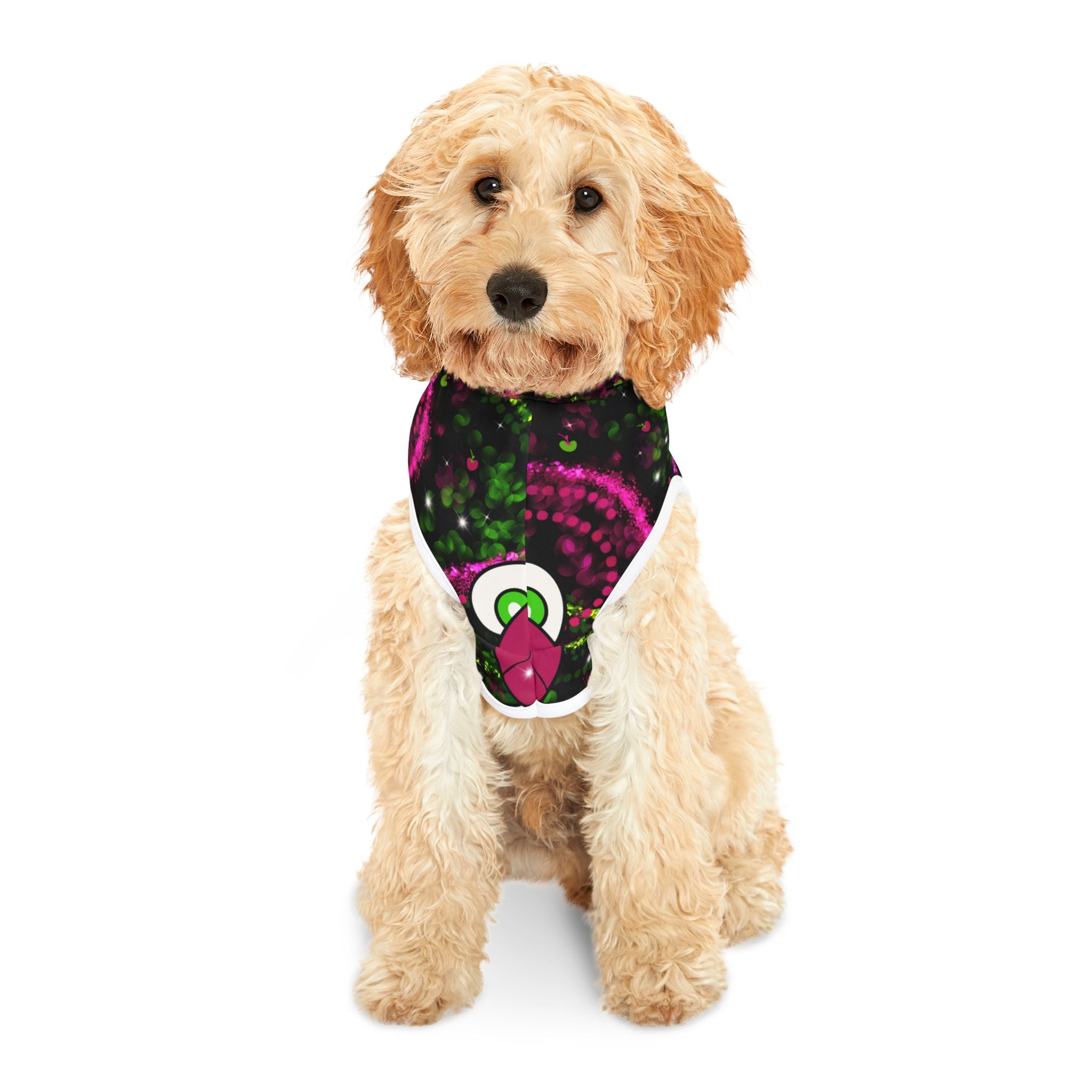 Pet Hoodie — Neon Pink Teddy Bear Patterned Dog & Cat Hoodie
