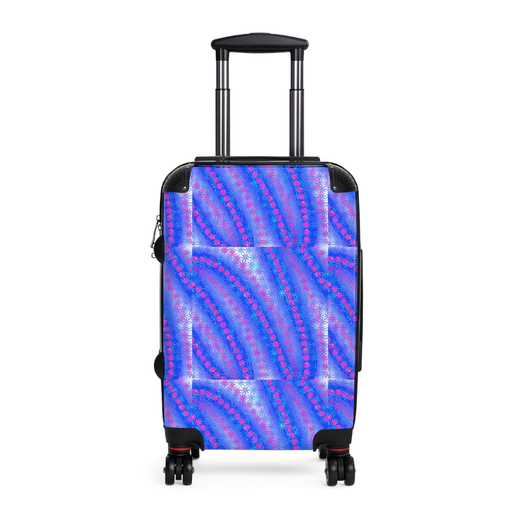 Blue Purple Wave Carry-On Suitcase - Vibrant Travel Luggage