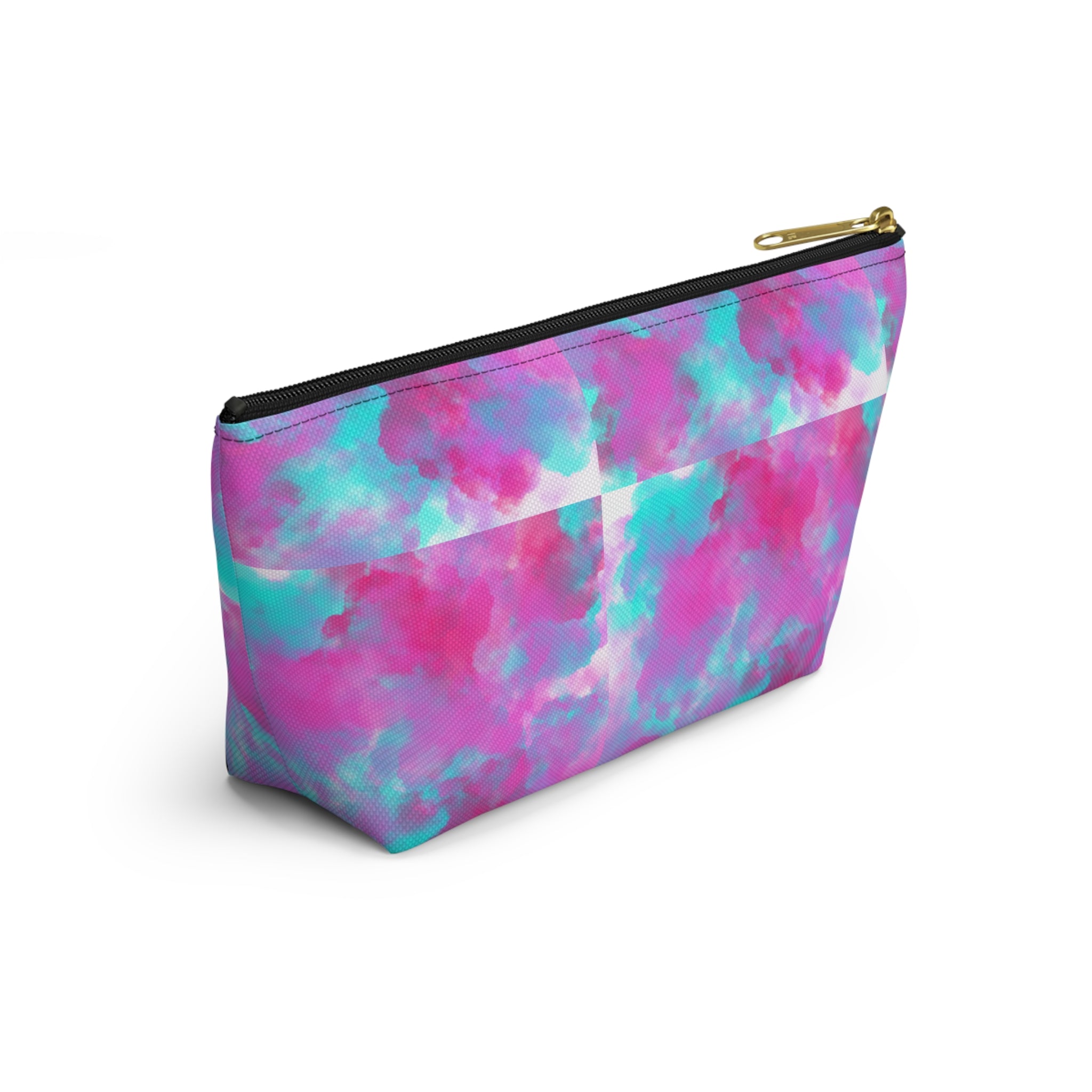 Mermaid Girl Accessory Pouch — Pink Teal T‑Bottom Cosmetic Bag