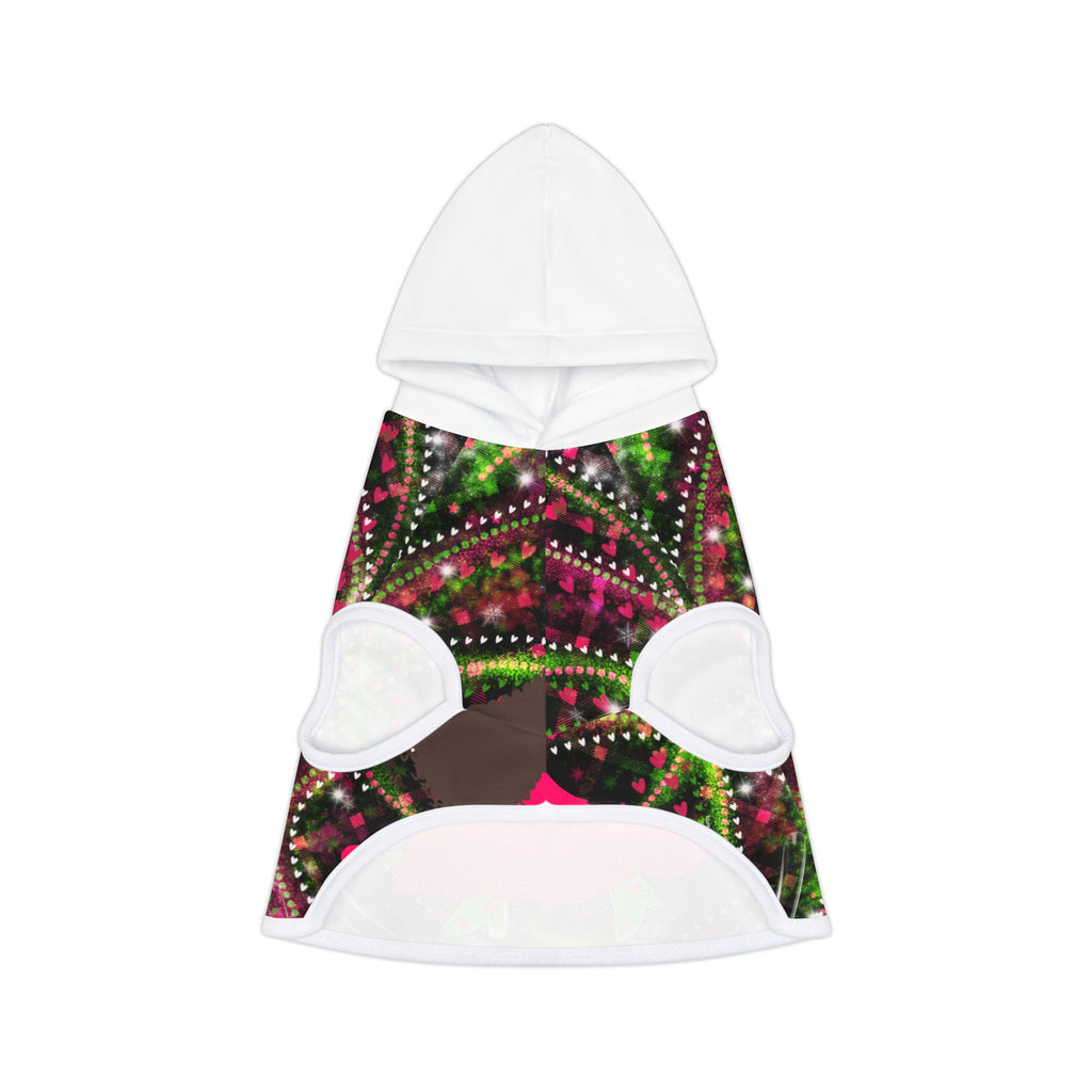 Pet Hoodie - Festive Floral Girl Silhouette Dog/Pet Hoodie