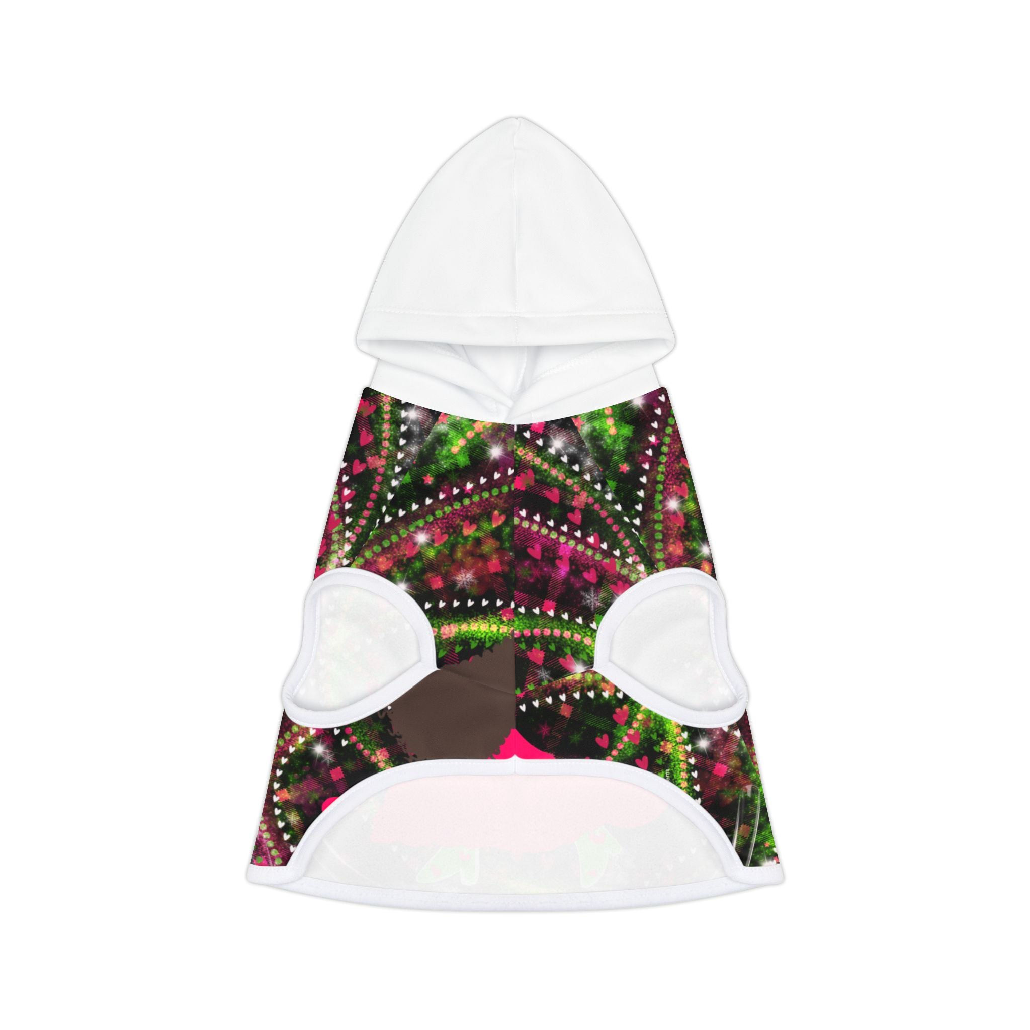 Pet Hoodie - Festive Floral Girl Silhouette Dog/Pet Hoodie