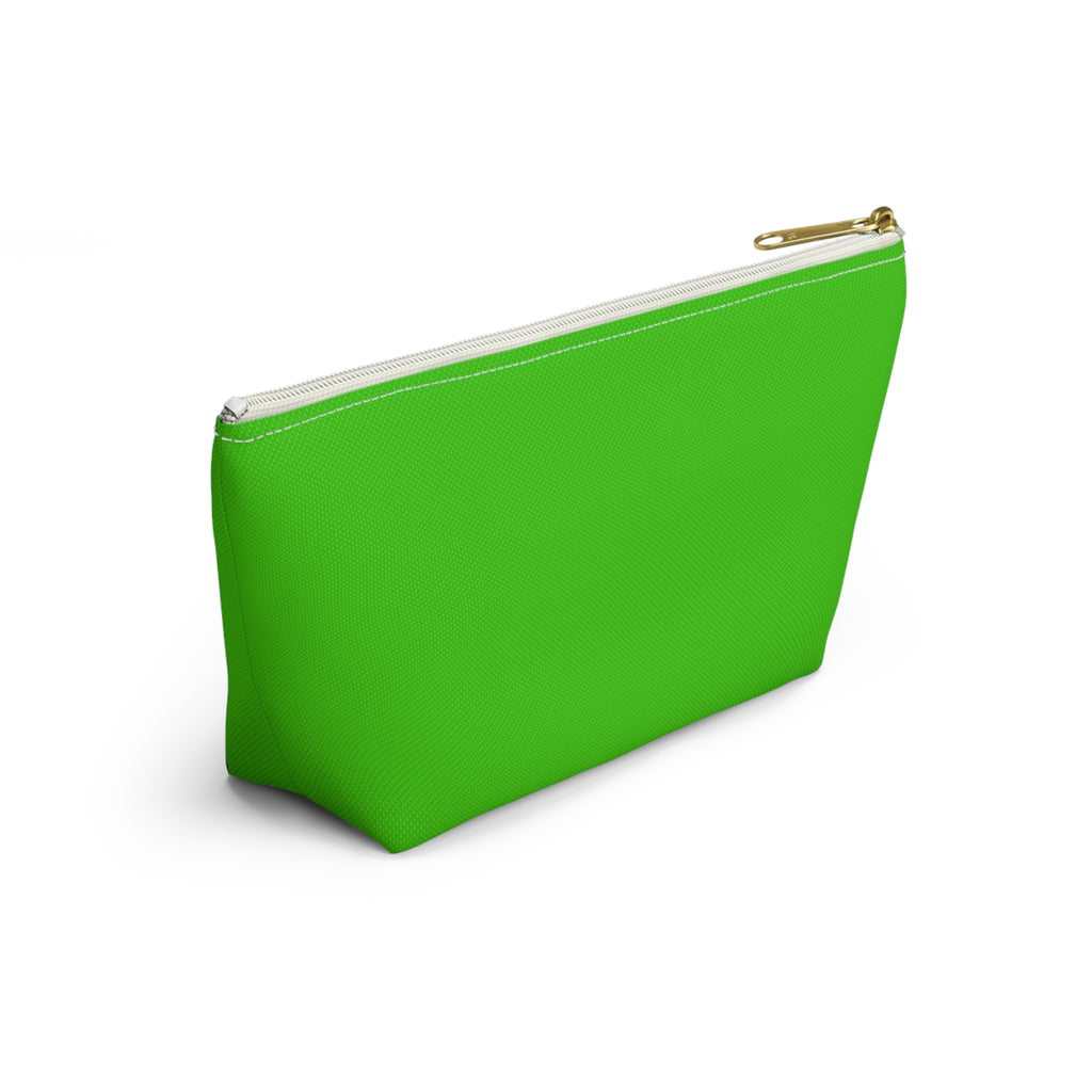 Bright Lime Apple Accessory Pouch — Colorful Floral Apple Cosmetic Bag