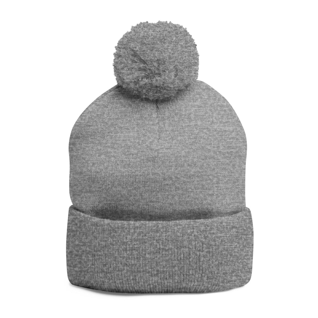 Embroidered "Love" Pom-Pom Beanie — Cozy Knit Winter Hat