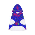 Floral Night Sky Pet Hoodie — Blue & Pink Paw Print Dog Hoodie
