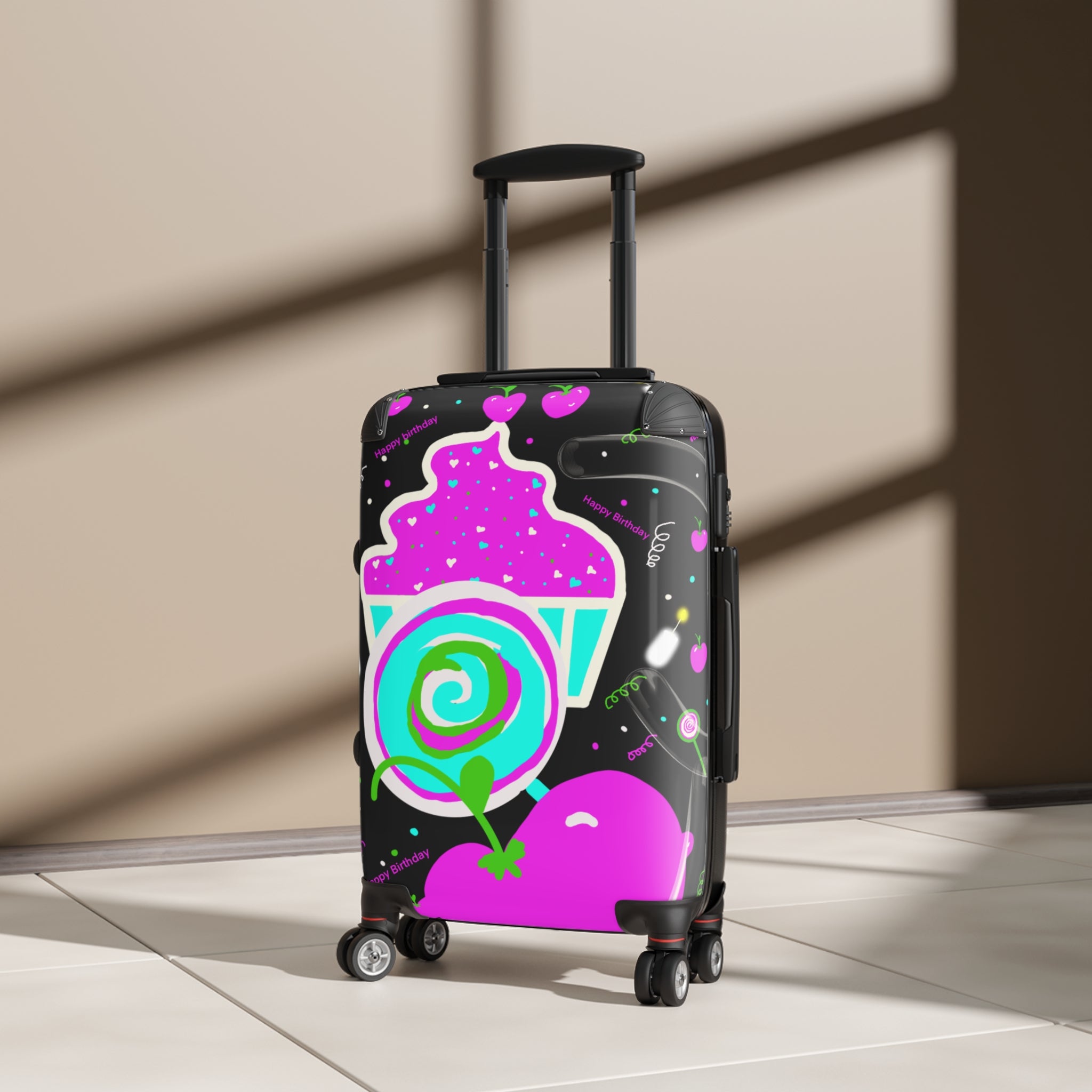 Sweet Treat Suitcase – Neon Cupcake & Lollipop Carry-On