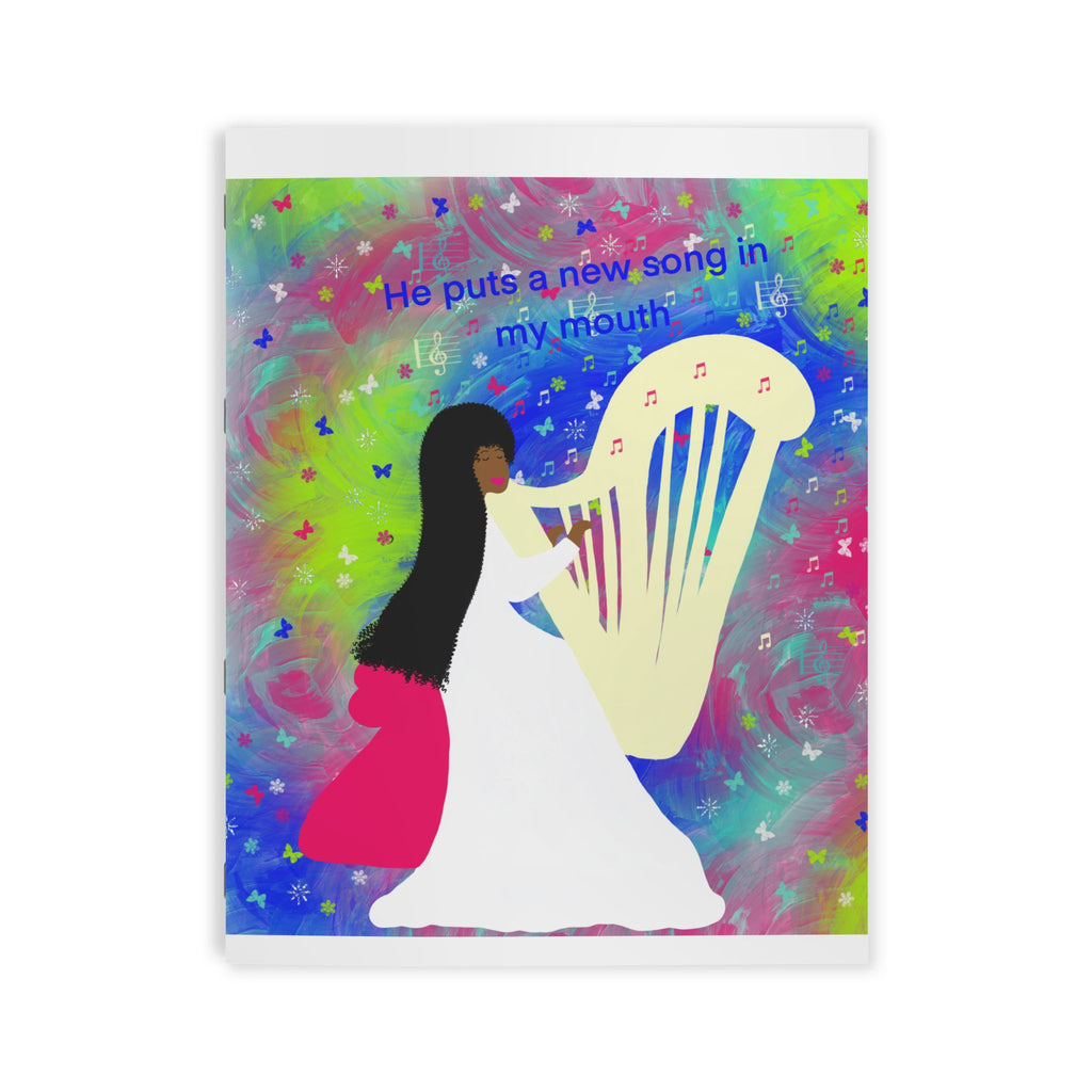 Inspirational Harp Coloring Book — "He Puts a New Song in My Mouth" Christian Music Activity Book