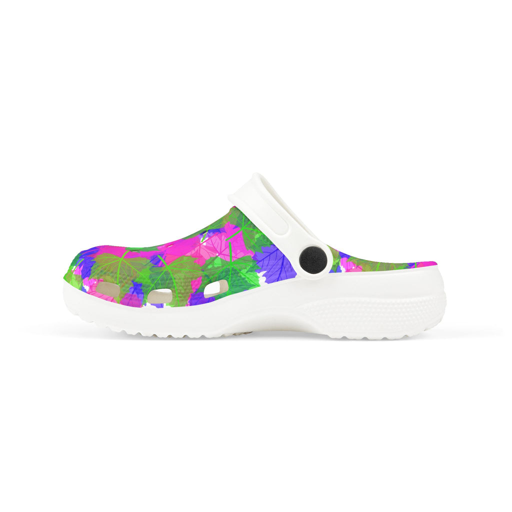 Kids Tie-Dye Splash Foam Clogs — Colorful Garden Pattern