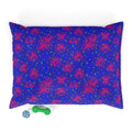 Cosmic Paws Plush Pet Bed — Soft Blue & Pink Starburst Pattern
