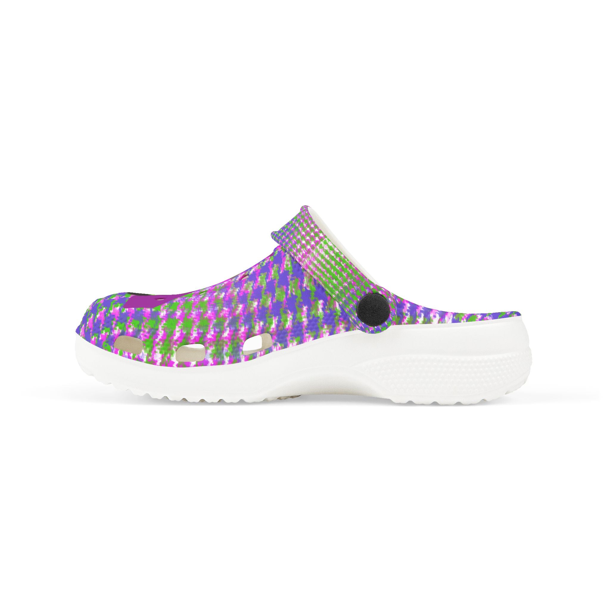 Kids Foam Clogs — Colorful Pattern with Cute Girl Graphic