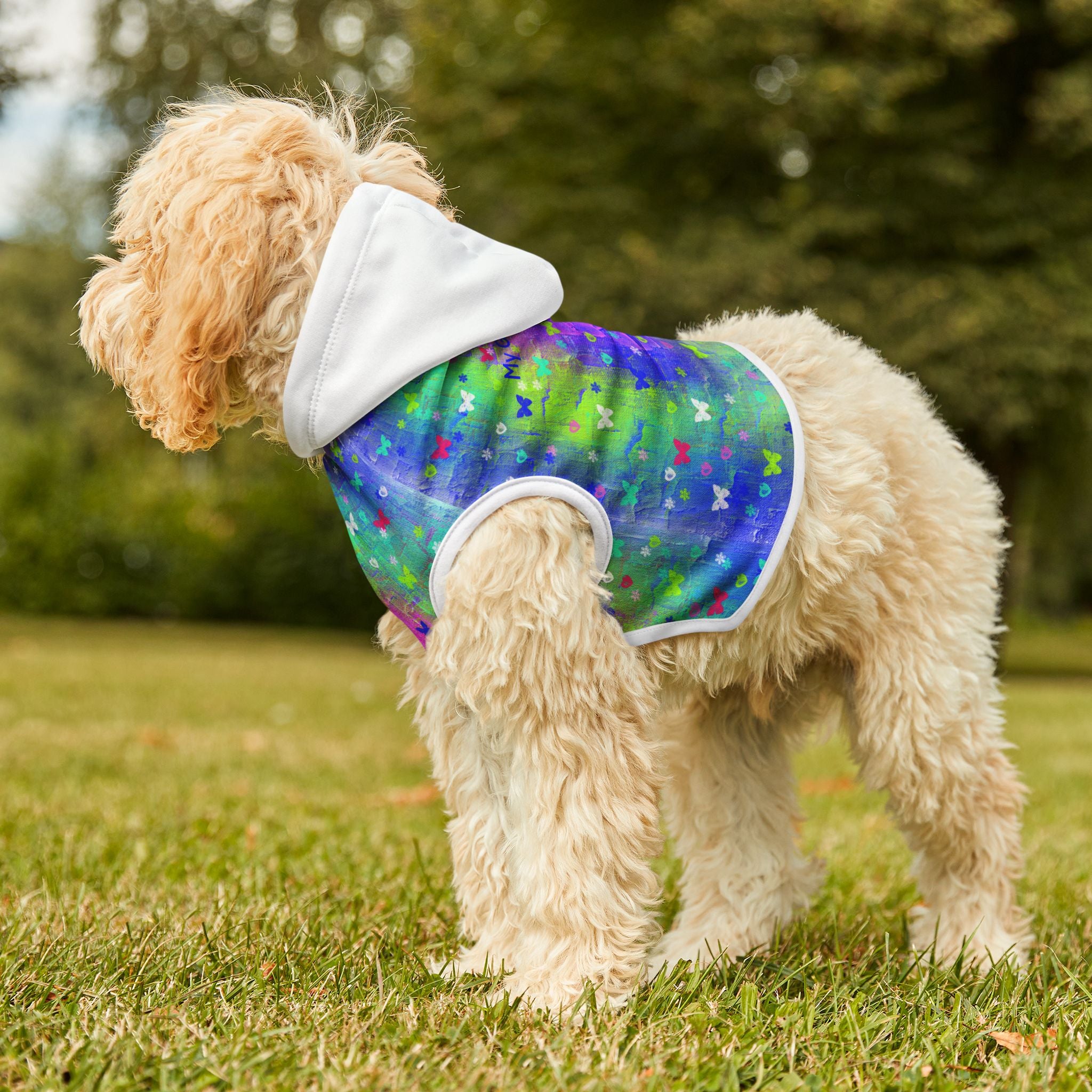 Pet Hoodie - 'My God Reigns' Colorful Butterfly Faith Hoodie for Dogs & Cats
