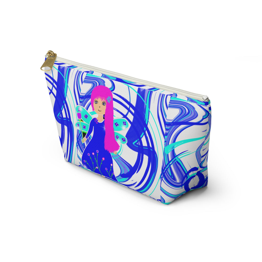 Blue Fairy Cosmetic Pouch — Whimsical Mermaid Girl Accessory Bag