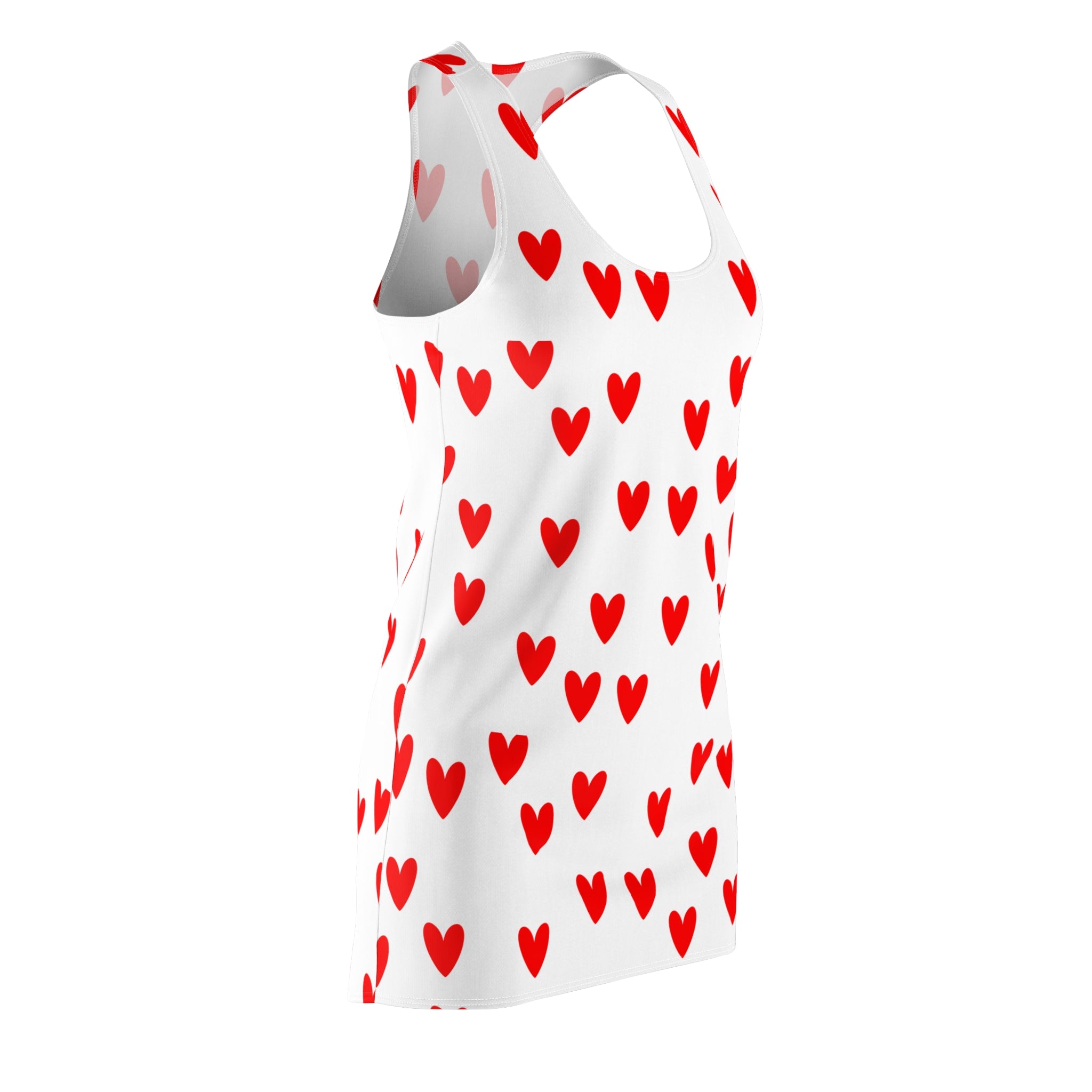 Racerback Dress — Red Heart Pattern All-Over Print (Valentine’s Day)
