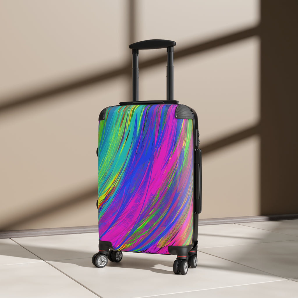 Vibrant Swirl Carry-On Suitcase — Colorful Abstract Travel Luggage